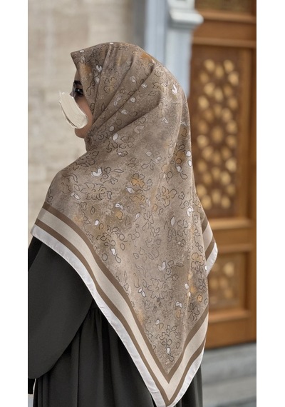 Qalortex Scarf Pamuklu Soft Minâ Desen Eşarp-yosun Yosun Yeşili