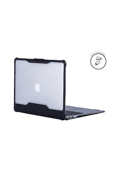 Apple Uyumlu MacBook Air Kılıf Darbe Emici Outdoorhf Touchıd'li A1932 İle 2018/2019 Siyah