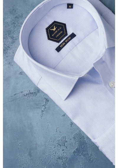 Dorss Slimfit %100 Pamuk Premium Serisi İnce Çizgili Gömlek Mavi Dorss Slimfit %100 Pamuk Premium Serisi İnce Çizgili Gömlek Mavi