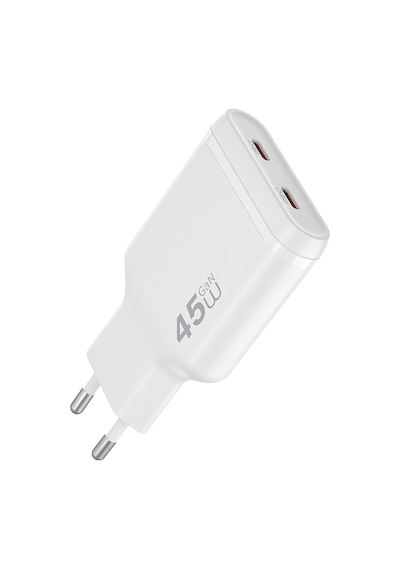 Wiwu Wi-g034 Essen Slim Serisi Gan Tech Pd Hızlı Şarj Özellikli Şarj Başlığı 45w Beyaz