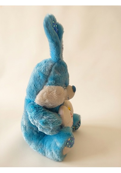 Peluş Pullu Tavşan-50 Cm Mavi
