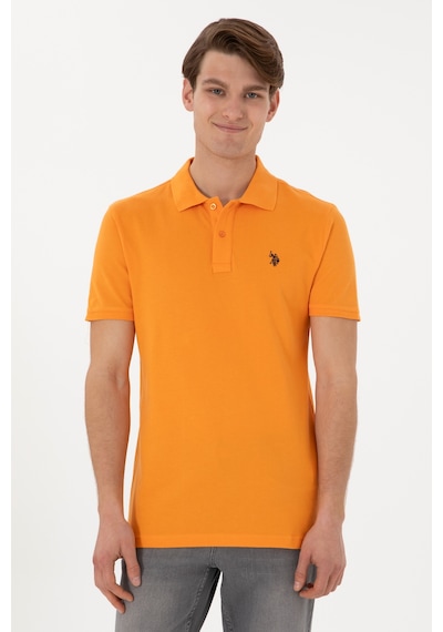 U.S. Polo Assn. Erkek Slim Fit Polo Yaka Turuncu Basic Tişört 50297984-VR051 U.S. Polo Assn. Erkek Slim Fit Polo Yaka Turuncu Basic Tişört 50297984-VR051