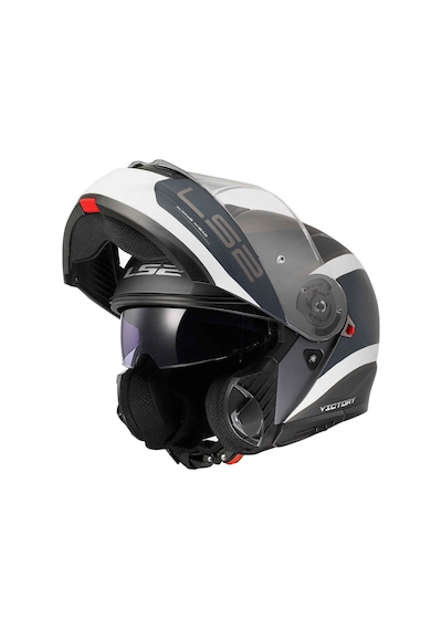 Ls2 Strobe 2 Victory Çene Açılır Kask Mat Gri - Mavi - Kum