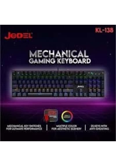 Jedel-gaming Kl-138 Blue Switch Mekanik Rgb Efekli Işıklı Oyuncu Klavye Q Tr Diğer