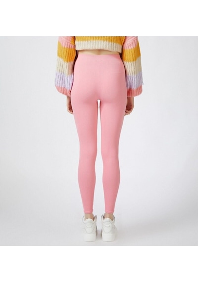 Noa & Noa Noa Noa Butik Dinamik Kadın Pembe Toparlayıcı Dikişsiz Fitilli Taytpembem/L Pembe
