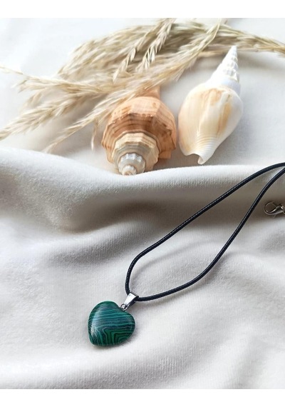 Kolye Gerdanlık Kalp Çakra Yoga Reiki Doğal Malaki Taşı Kadın