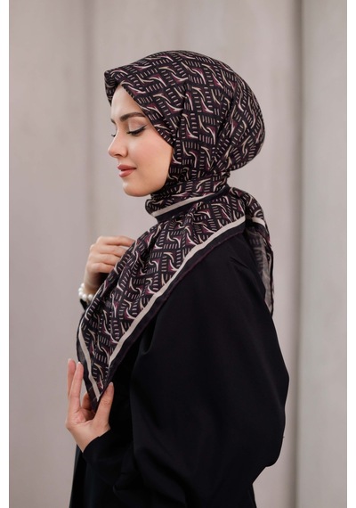 Mimiyum D S Model Soft Eşarp Siyah Mürdüm Çok Renkli