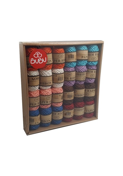 Bu-bu Renkli Jüt İp 10m 6 Natural+18 Renkli Bubu-kı0003 Çok Renkli