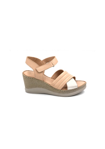 Prego Clavi Hakiki Hakiki Deri Poli Hafif Taban Dikişli Günlük Kadın Comfort Sandalet Bej Bej Prego Clavi Hakiki Hakiki Deri Poli Hafif Taban Dikişli Günlük Kadın Comfort Sandalet Bej Bej