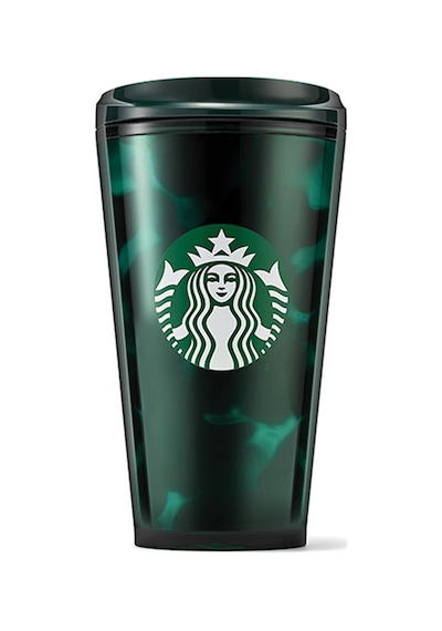 Starbucks Yeşil Siyah Temalı Plastik Termos 473ml