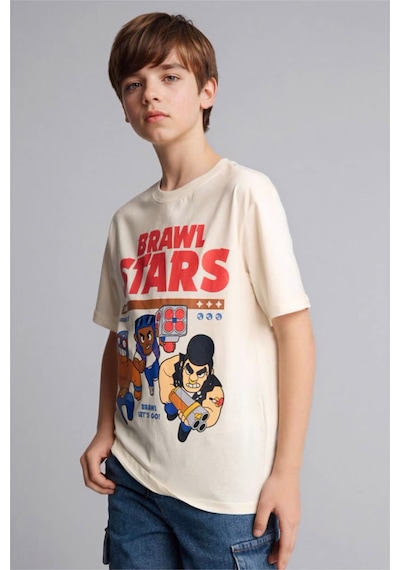 Defacto Brawl Stars New Regular Fıt Ekru Erkek Çocuk T-shirt G8946a8/er99