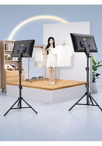 14 İnç Kare Soft Işık Led Panel Profesyonel Makyaj Fotoğraf Video Çekim Işığı Tripodlu