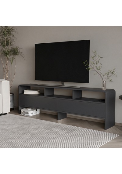 İnarch Dizayn Onda 2 Kapaklı Tv Sehpası - 160 Cm Modern Depolama Üniteli Tv Konsolu Antrasit İnarch Dizayn Onda 2 Kapaklı Tv Sehpası - 160 Cm Modern Depolama Üniteli Tv Konsolu Antrasit