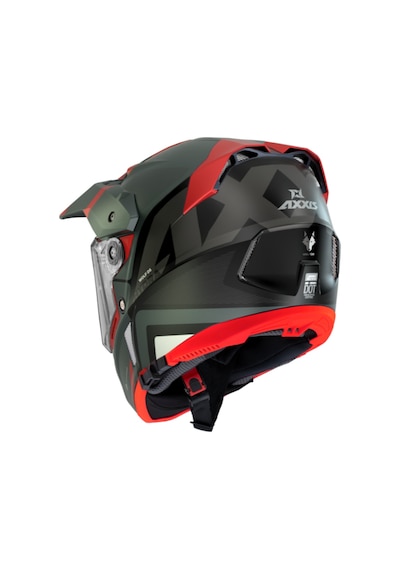 Axxis Wolf Ds Hydra Motosiklet Enduro Off-Road Turing Kask Mat Kırmızı Gri