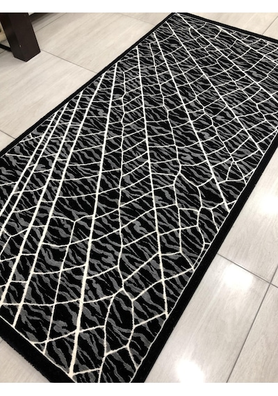 Saray Halı Simin 10938 B 100X200 Siyah Gri 2 Metre Yolluk !