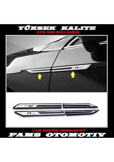 Vw Passat B8.5 R-Line Krom Çamurluk Çıtası Siyah 2019 ve Sonra...