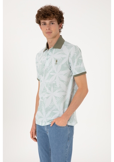 U.S. Polo Assn. Erkek Regular Fit Polo Yaka Su Yeşili Tişört 50306854-VR048