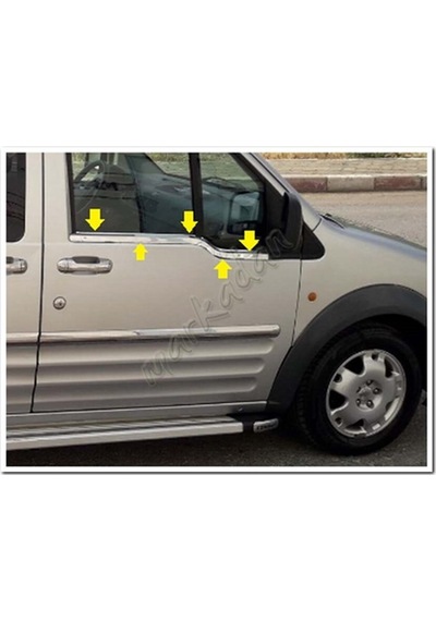 Ford Connect Krom Cam Çıtası 2002-2014 2 Parça Paslanmaz  Çelik