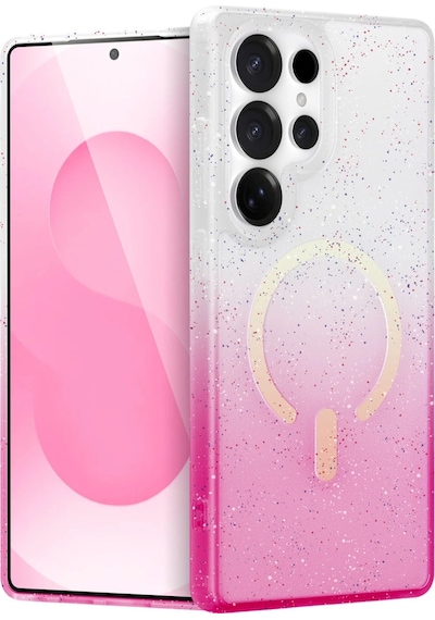 Samsung Uyumlu Galaxy S24 Ultra Pummel Shiny Magsafe Kapak Pembe