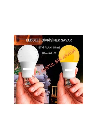 Sivri Sinek Kovar 9w Led Ampul Sarı - Beyaz Diğer