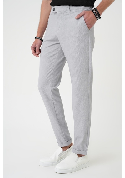 Efor Comfort Fit Gofre Dokulu Beli Lastikli Gri Jogger Pantolon P 1177 Gri