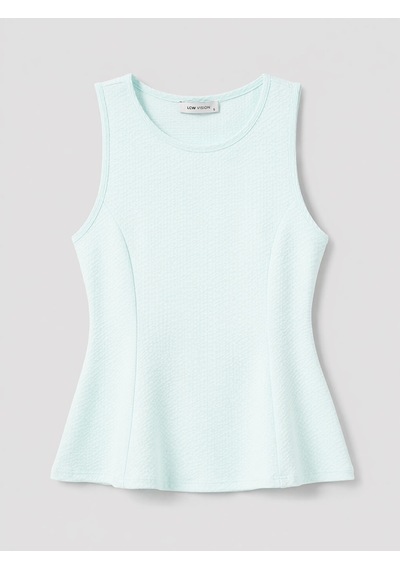 Lcw Vision Turkuaz Bisiklet Yaka Peplum Bluz