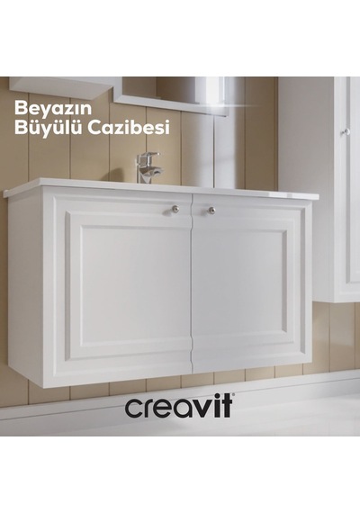 Creavit Kayra Lavabo Dolabı Kapaklı 100cm Mat Beyaz Mat Beyaz Creavit Kayra Lavabo Dolabı Kapaklı 100cm Mat Beyaz Mat Beyaz
