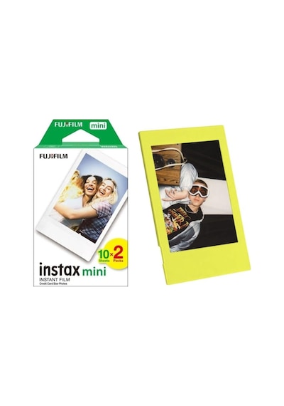 Ayrex Fujifilm Instax Mini 12 Makine Uyumlu 20'li Film Ve Sarı Fotoğraf Çerçevesi Diğer