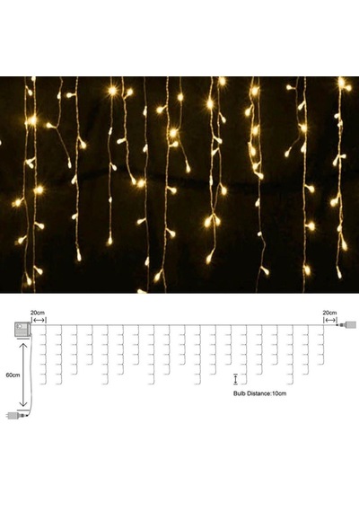 Perde Led Günışığı 3 X 1 8 Fonksiyonlu 16 Saçaklı .