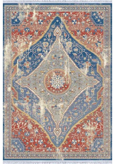 Eflatun Göbekli Dokuma Pamuk Taban Kaymaz Kilim Klm254n11
