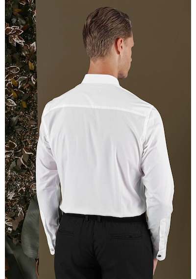 Efor Gk 700 Slim Fit Beyaz Klasik Gömlek Beyaz