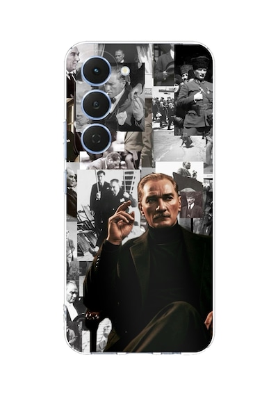 Tecno Spark 40 Pro Uyumlu Mustafa Kemal Atatürk Kolajları Baskılı Silikon Kılıf