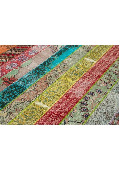 Bespoky Patchwork Modern Çok Renkli Salon Halısı El Dokuma 31025
