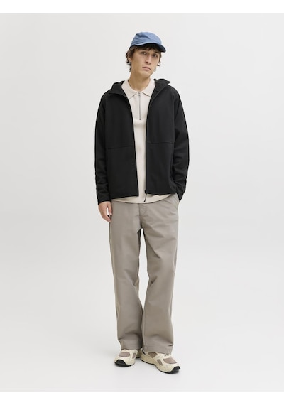 Jack & Jones Erkek Relaxed Fit Kapüsonlu Sweatshirt - Base - 12289209 Siyah