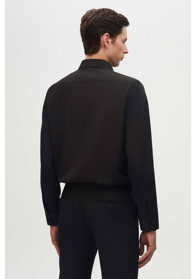 D's Damat Slim Fit Italyan Yaka Erkek Gömlek - Siyah D's Damat Slim Fit Italyan Yaka Erkek Gömlek - Siyah