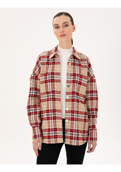 Pierre Cardin Kadın Kırmızı Gömlek Desenli 50292294-vr030 Kırmızı