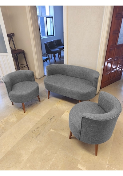Azra Mobilya Sydney Çay Seti Koltuk Takımı Keten Kumaş 2+1+1 Ceviz Ayak Modern Salon & Ofis Takımı Açık Gri Açık Gri Azra Mobilya Sydney Çay Seti Koltuk Takımı Keten Kumaş 2+1+1 Ceviz Ayak Modern Salon & Ofis Takımı Açık Gri Açık Gri