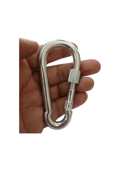 Galvanizli Vidalı Kilitli Karabina, 9 Mm, Askı, Çengel, Kanca, Anahtarlık