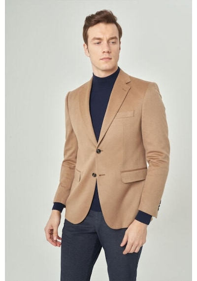 Bisse Pck 22240 Modern Fit Mono Yaka 2 Düğme Çift Yırtmaç Camel Pck22k22240 D70