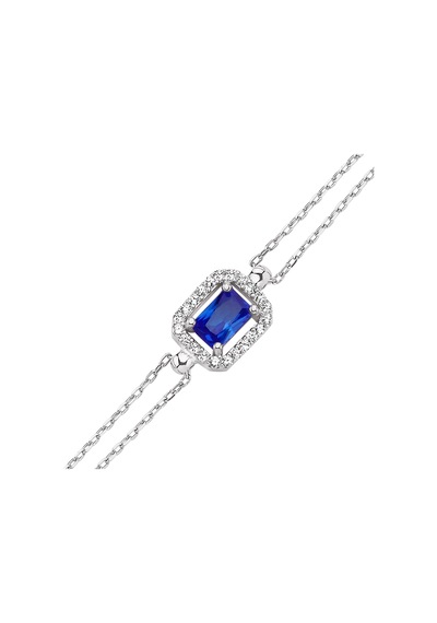 Safir Mavisi Bagetli Gümüş Bileklik G232BLT2 AltınSepeti