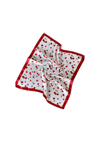 2 Li Saten Bandana Seti Saten Fular Saten Çanta Aksesuarı Özel Desen Bandana 45x50 Cm Haki - Mor