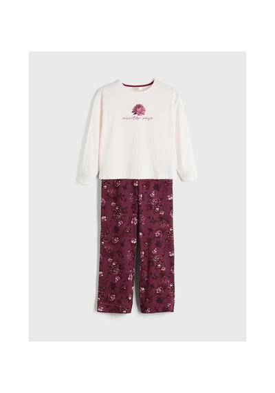 Lcw Dream Kırmızı Bisiklet Yaka Çiçekli Kadın Pijama Takımı