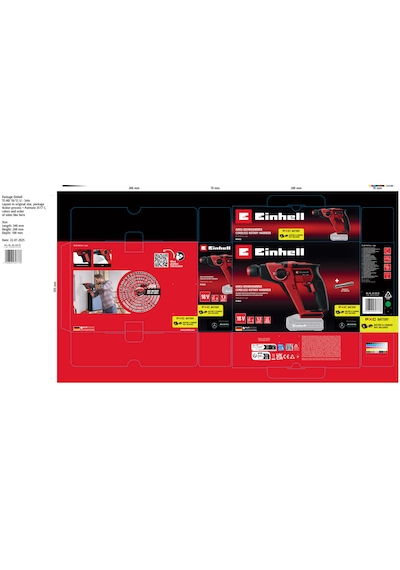 Einhell TE-HD 18/12 Li, Akülü Pnömatik Matkap Seti ( 2,5 Ah Akü ve Şarj Cihazı , 10 Parça Uç Seti Dahildir )