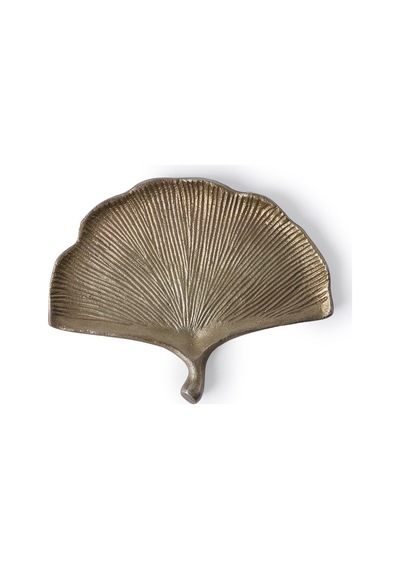 Yargıcı Yaprak Formlu Metal Dekoratif Tabak 17x13 Cm 26knha1032n St