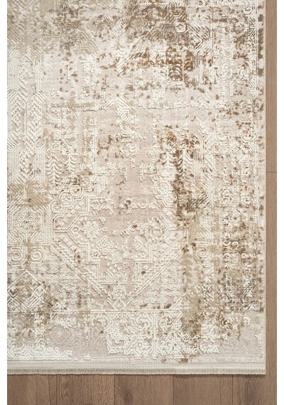 Matris Mı003b Bej Halı Modern Pamuk Taban Akrilik Tozuaz Salon Yatak Odası Koridor Halısı-1331