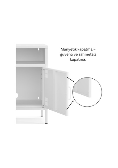 Pera Tv Ünitesi, Tv Dolabı,2 Kapaklı, Açık Raflı 100,50 X 40 X 64,50 Cm Ral 9016 Beyaz Pera Tv Ünitesi, Tv Dolabı,2 Kapaklı, Açık Raflı 100,50 X 40 X 64,50 Cm Ral 9016 Beyaz