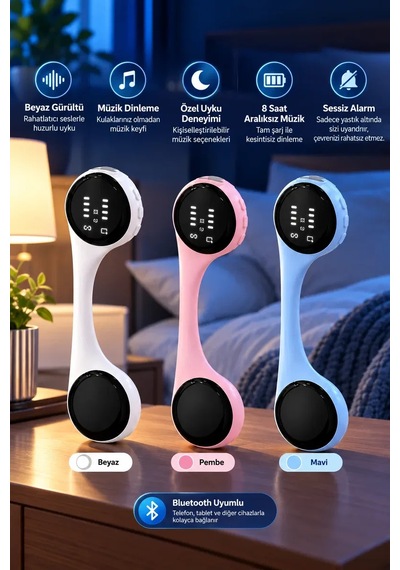 Bluetooth Yastık Altı Hoparlör Sessiz Alarm Ve Rahatlatıcı Uyku Sesleri 8 Saat Kesintisiz Müzik Deneyimi