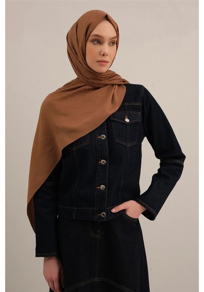 Armine Link Desen Bambu Cotton Şal 2 KAhverengi