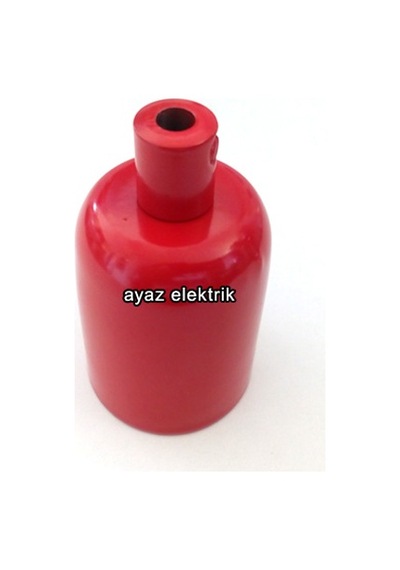 Dekoratif Metal Kırmızı Lale E27 Duy ve Demir Kablo Kilitli