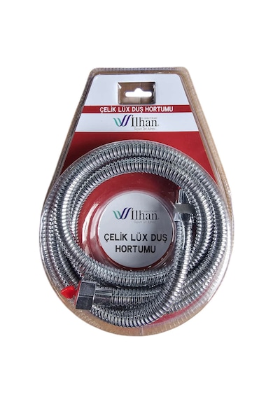 İlhan 150 Cm Çelik Lüks Duş Hortumu 1.kalite Duş Spirali Blisterli Paket Krom